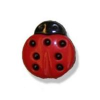 impex ladybird shape novely buttons 15mm red