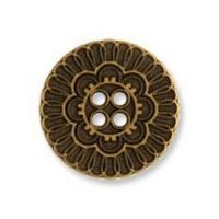 impex metal 4 hole flower buttons 24mm bronze