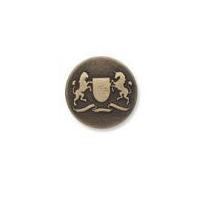 Impex Metal Crest Buttons 15mm Antique Bronze