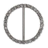 impex round diamante buckle 32mm silver