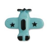 Impex Aeroplane Shape Buttons 18mm Blue