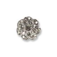 Impex Round Swirl Diamante Buttons 25mm Silver