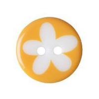 impex flower print round buttons light orange