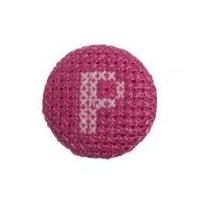 Impex Cross Stitch Alphabet Letter Buttons Pink on Fuchsia Letter P