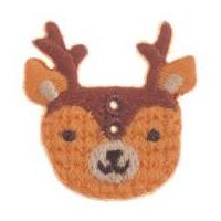 Impex Woodland Deer Embroidered Buttons Natural