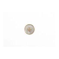 Impex Round Shell Effect 4 Hole Buttons Ivory & Gold