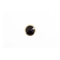 Impex Round Pointed Shank Buttons Black & Gold