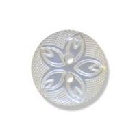 Impex Etched Flower Buttons 12mm White