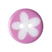 impex flower print round buttons dark pink