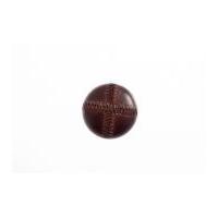 Impex Round Stitched Look Imitation Leather Buttons Red Brown