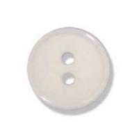 Impex 2 Hole Flat Top Narrow Rim Buttons 15mm White