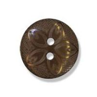 Impex Etched Flower Buttons 12mm Brown