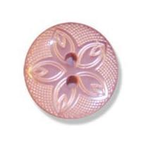 Impex Etched Flower Buttons 15mm Pink