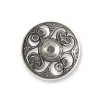 Impex Metal Filigree Buttons 20mm Antique Silver