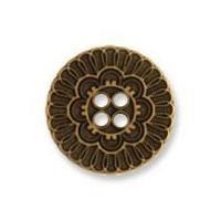 impex metal 4 hole flower buttons 20mm bronze