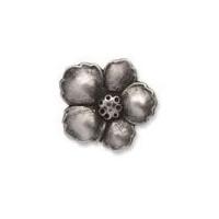 Impex Metal Flower Buttons 21mm Antique Silver