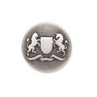 impex metal crest buttons 24mm antique silver