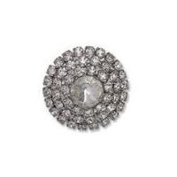 impex round diamante buttons 20mm silver