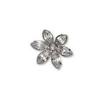 impex flower diamante buttons 18mm silver