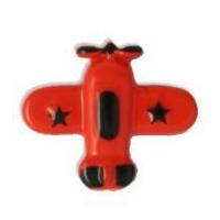 impex aeroplane shape buttons 18mm red