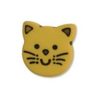 impex kitten shape buttons 13mm yellow