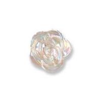 impex 3d rose shape buttons white