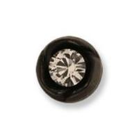 Impex Round Swarovski Stone Buttons 10mm Black