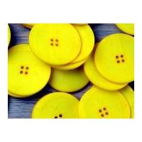 Impex Round Canvas Look Buttons Yellow