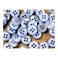 Impex Round 4 Hole Shiny Buttons Light Blue