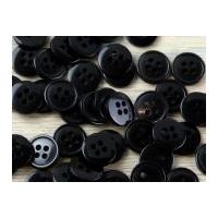 Impex Round 4 Hole Shiny Buttons Black