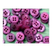 Impex Round 4 Hole Shiny Buttons Fuchsia Pink