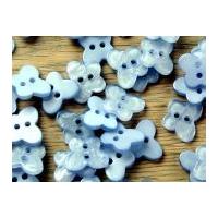 impex pearlised butterfly shape buttons mid blue