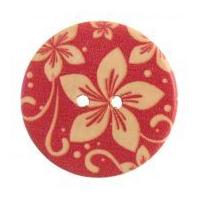 impex round floral patterned buttons red cream