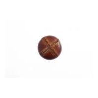 Impex Round Stitched Look Imitation Leather Buttons Tan Brown