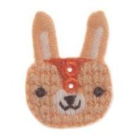 Impex Woodland Bunny Embroidered Buttons Natural