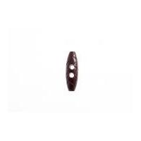 impex imitation leather 2 hole toggles red brown