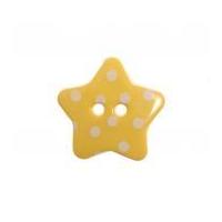 impex spotty print star shape buttons yellow white