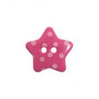 Impex Spotty Print Star Shape Buttons Pink & White