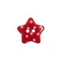 impex spotty print star shape buttons red white