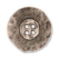 Impex 4 Hole Distressed Metal Buttons 34mm Antique Silver