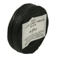 Impex Waxed Linen Thread 23m Black
