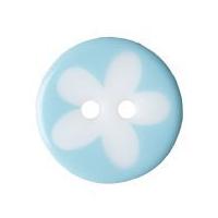 impex flower print round buttons light blue