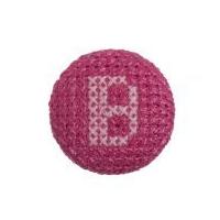 Impex Cross Stitch Alphabet Letter Buttons Pink on Fuchsia Letter B