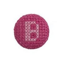 impex cross stitch alphabet letter buttons pink on fuchsia letter b