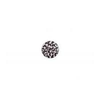 Impex Round Leaf Design Shank Buttons Pearl & Black
