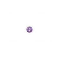 Impex Round Printed Flower Buttons Purple