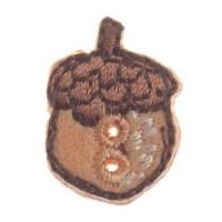 Impex Woodland Acorn Embroidered Buttons Brown