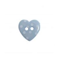 impex spotty print heart shape buttons blue white