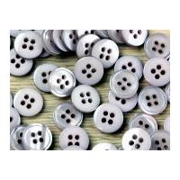 Impex Round 4 Hole Shiny Buttons Ivory