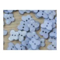 impex pearlised butterfly shape buttons light blue